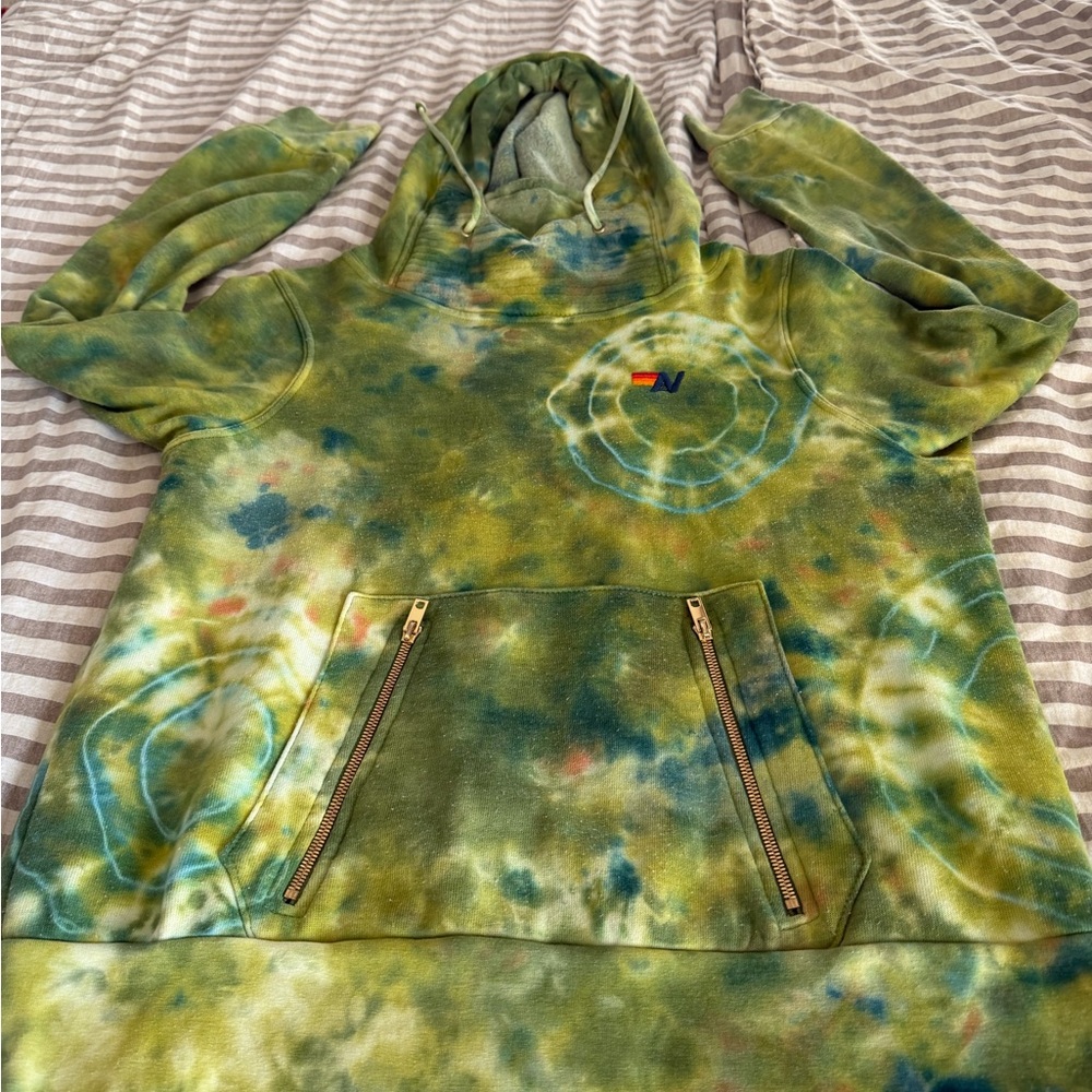 Aviator Nation Green and Yellow Tie-Dye Ninja Hoodie and Sweatpants SET - Picture 6 of 16